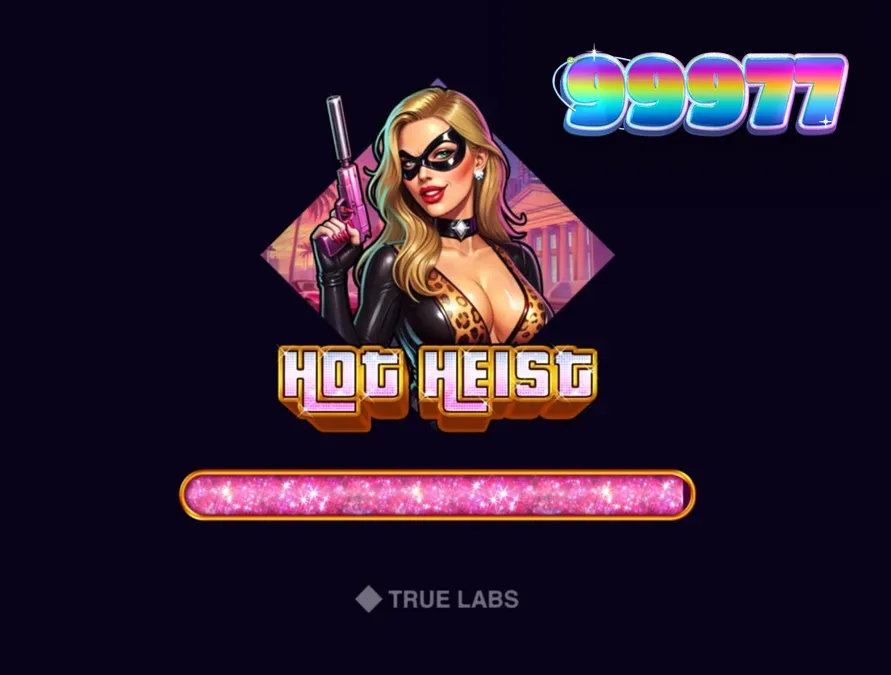 Interface neon do jogo de slot Hot Heist com tema de crime