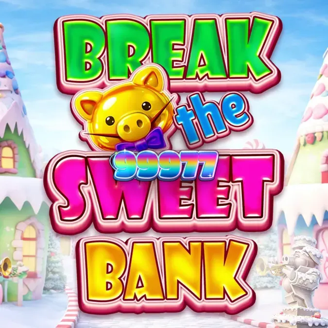 Cenário colorido e doce do jogo de slot Break the Sweet Bank